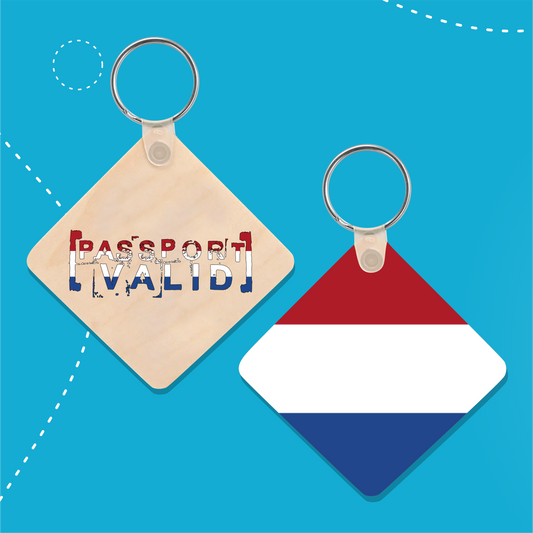 Netherlands Square Matte Keychain