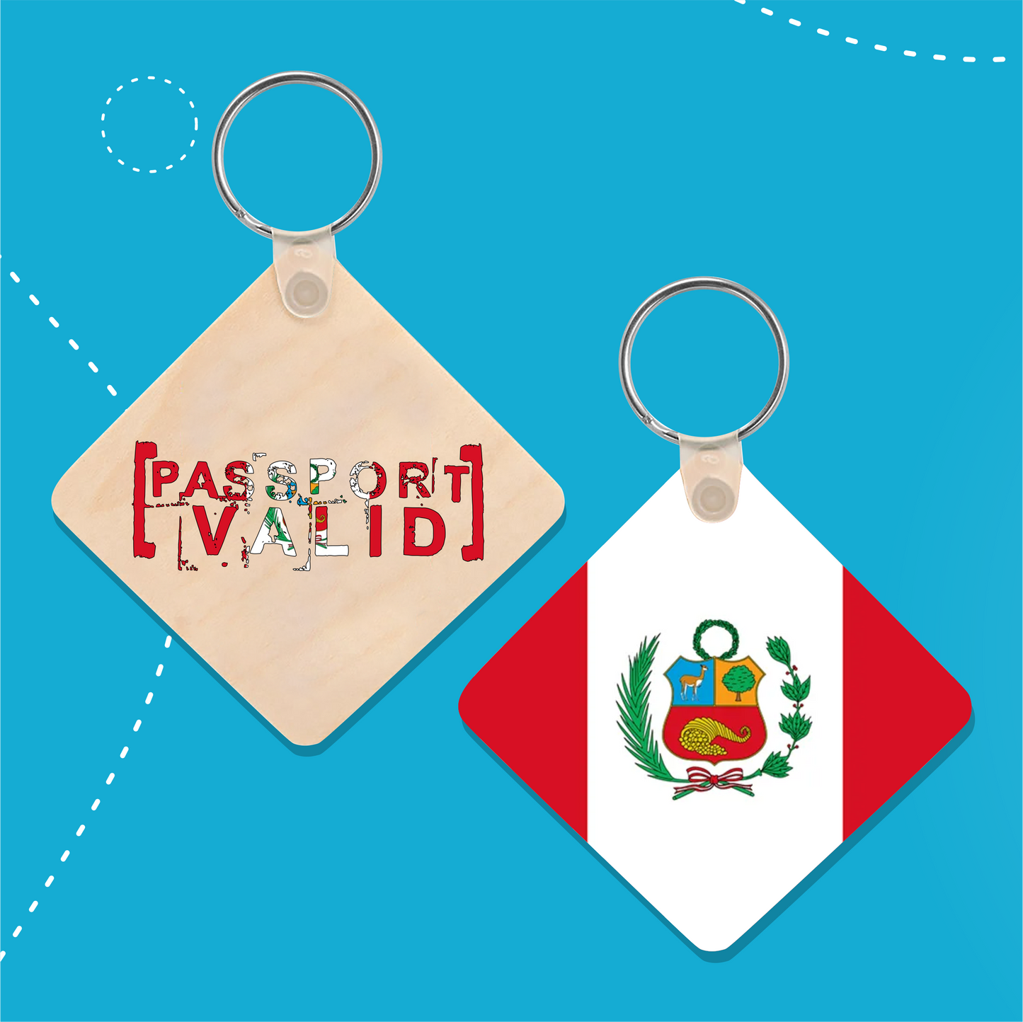 Peru Square Matte Keychain