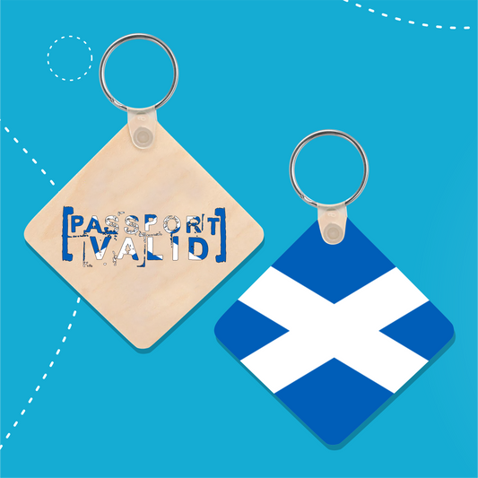 Scotland Square Matte Keychain