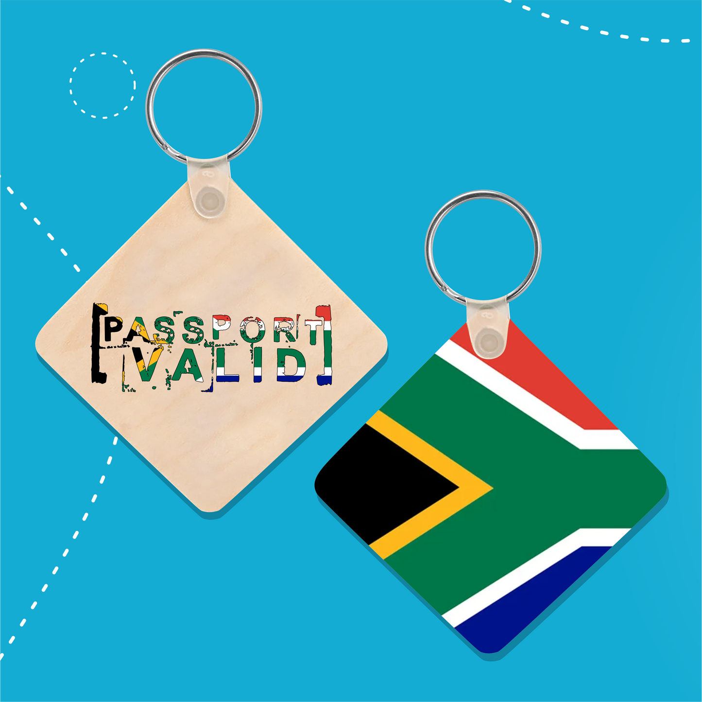 South Africa Square Matte Keychain