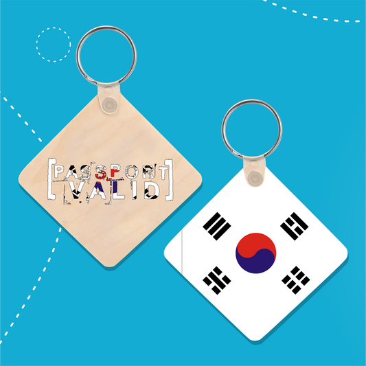 South Korea Square Matte Keychain