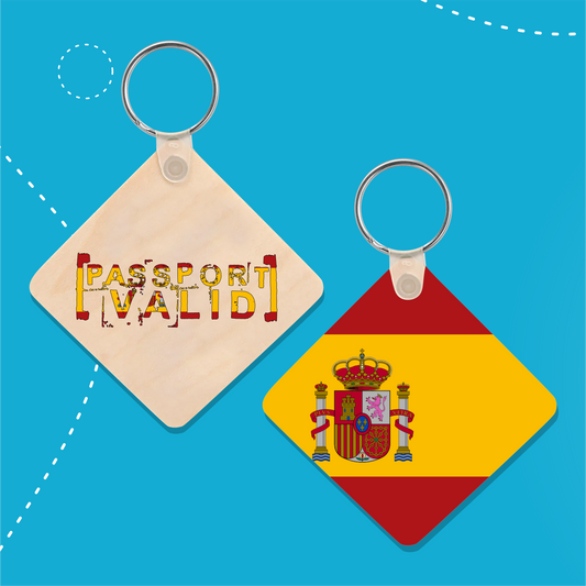 Spain Square Matte Keychain