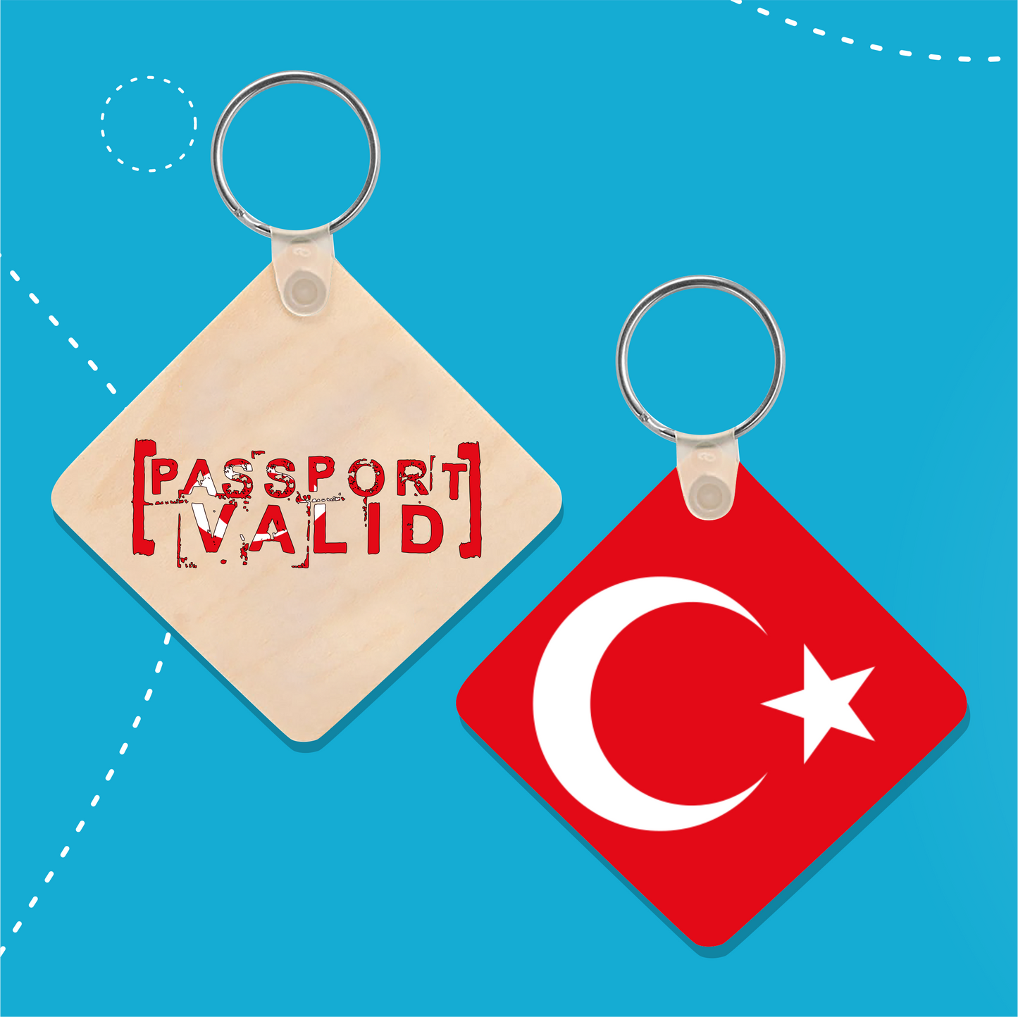 Turkey Square Matte Keychain