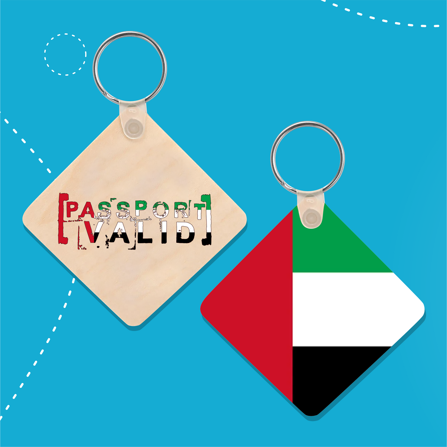 United Arab Emirates Square Matte Keychain