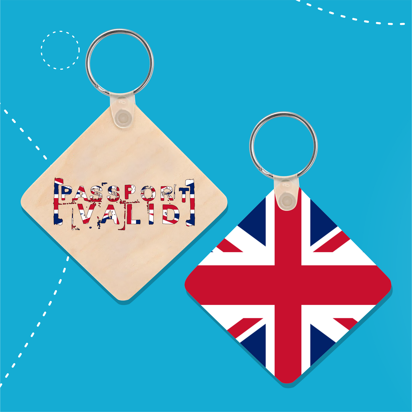 United Kingdom Square Matte Keychain