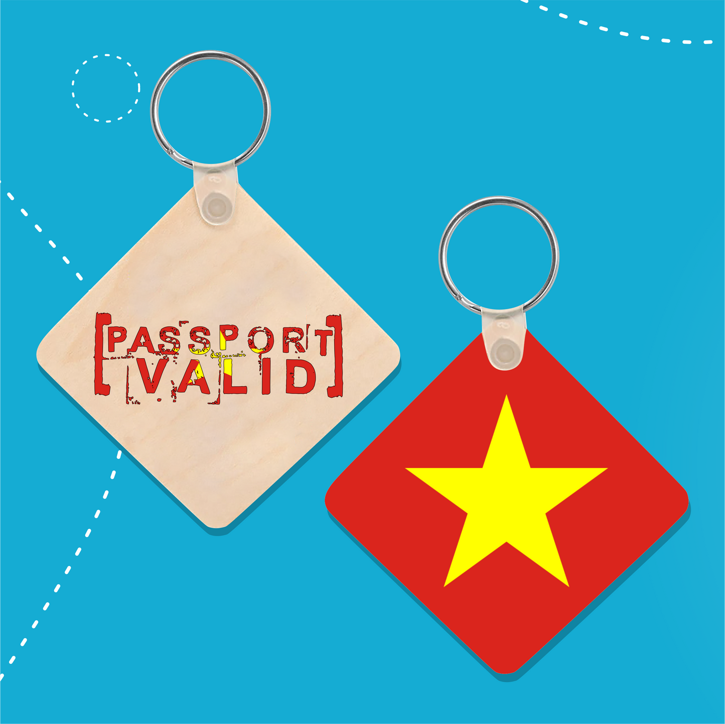 Vietnam Square Matte Keychain