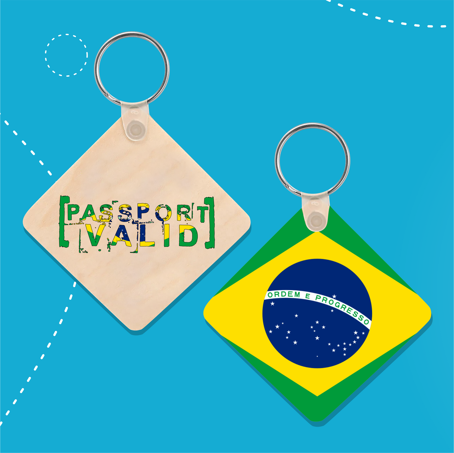 Brazil Square Matte Keychain