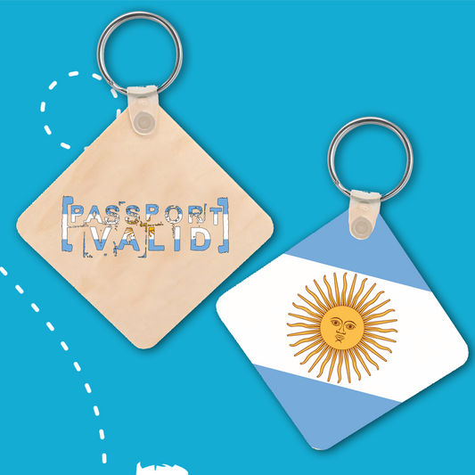 Argentina Square Matte Keychain